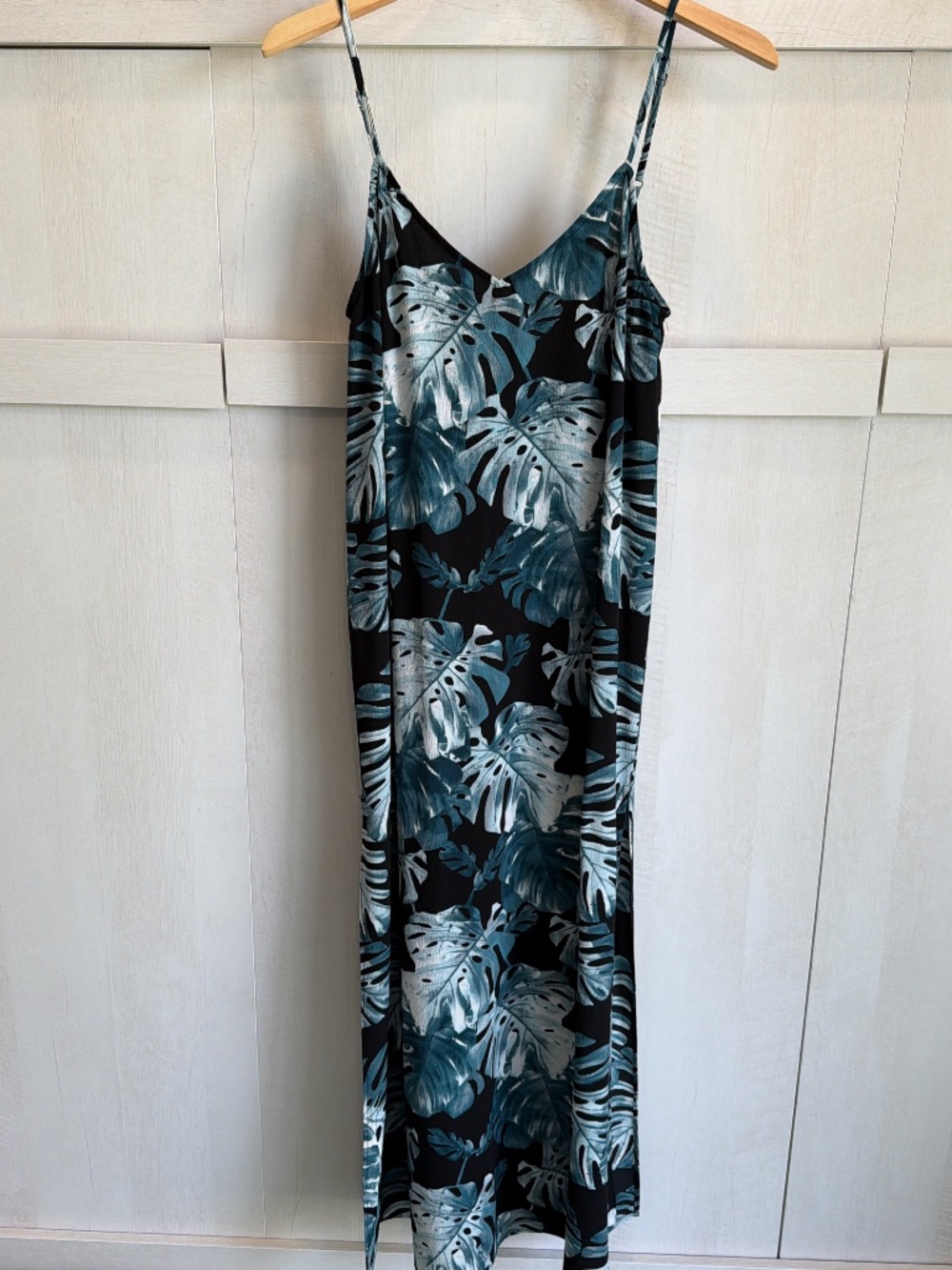 Show Me Your Mumu Green and Black Tropical Palm Maxi Dress